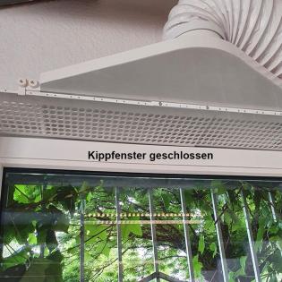 Klimageräteanschluss, Abluftschlauch Fenster, Fensterabdichtung, ohne kleben ode