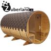 3, 6m Sauna aus Thermoholz, 2, 2m Durchmesser und Holzofen, Saunafass, Sauna-Fas